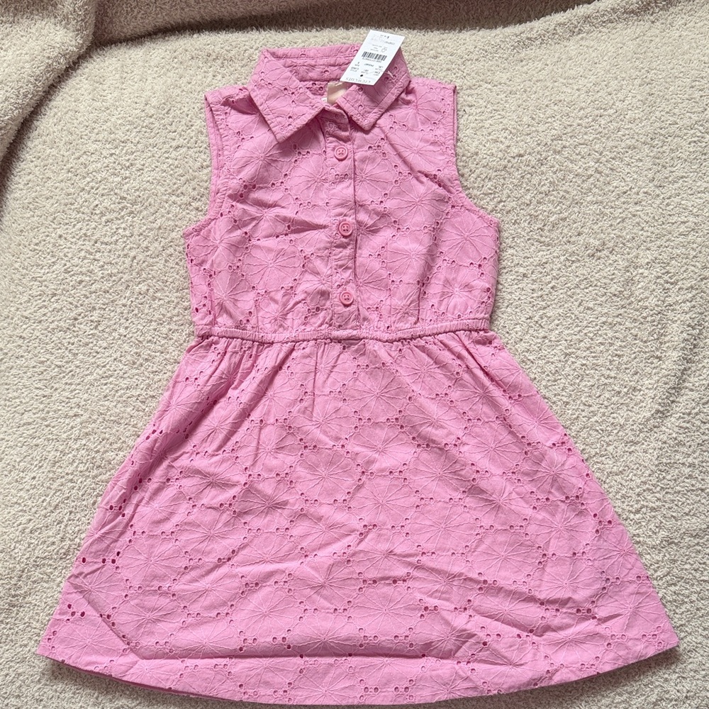 J. Crew Pink Eyelet Sleeveless Dress
